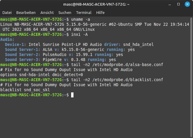 Bugfix Intel HD Audio